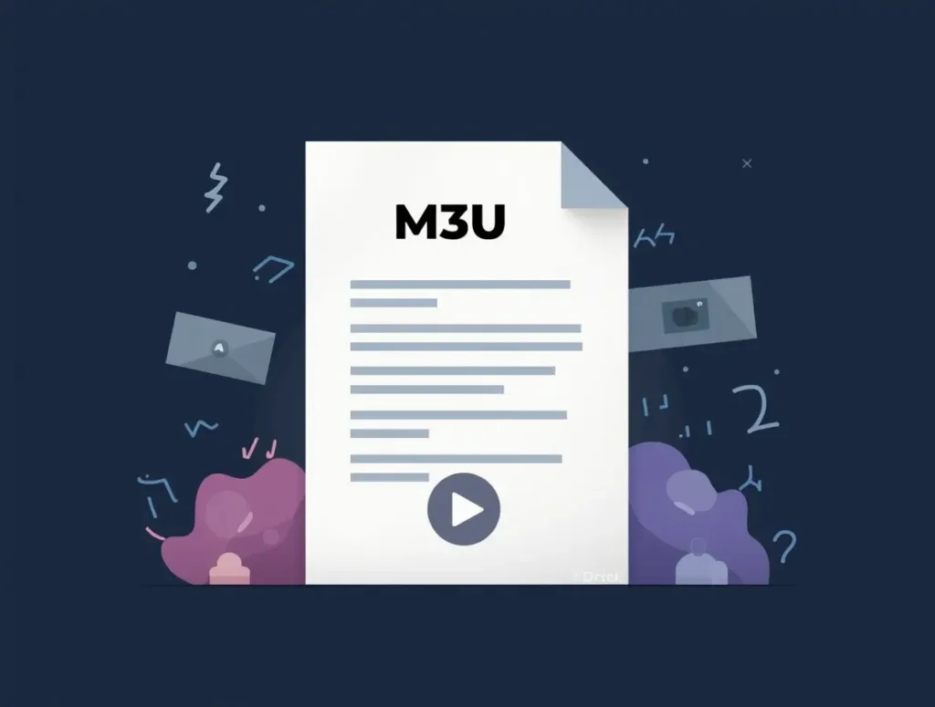 M3U file used for IPTV streaming with customizable playlist entries.