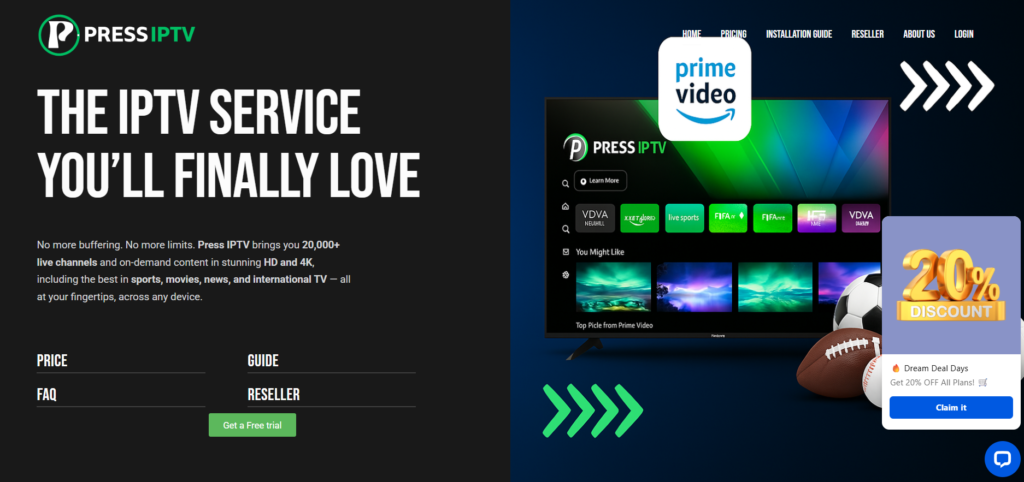 Press IPTV - 8th Best IPTV in the UK
